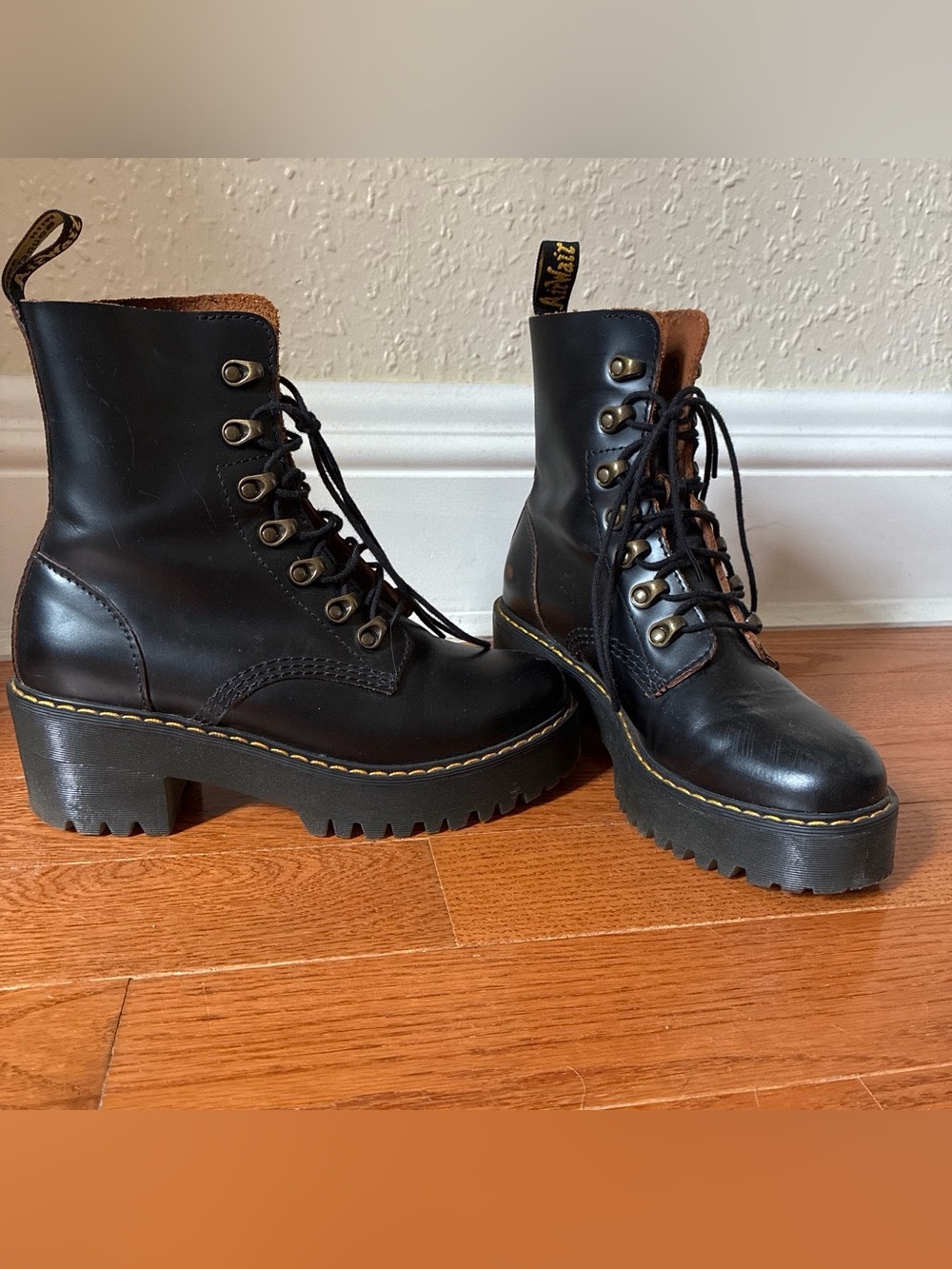 Dr. Marten’s Leona Leather Heeled Boots
